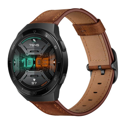 Godt Huawei Watch GT 2e Ægte læder Rem - Brun#serie_2