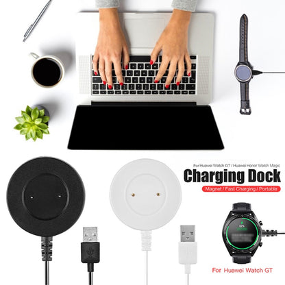 1m Plastik Universal Huawei Smartwatch  Magnetisk Ladestation - Hvid#serie_1