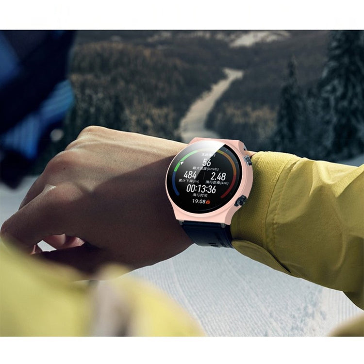 Meget Flot Huawei Watch GT 2 Pro Cover med Skærmbeskytter i Plastik og Hærdet Glas - Pink#serie_2