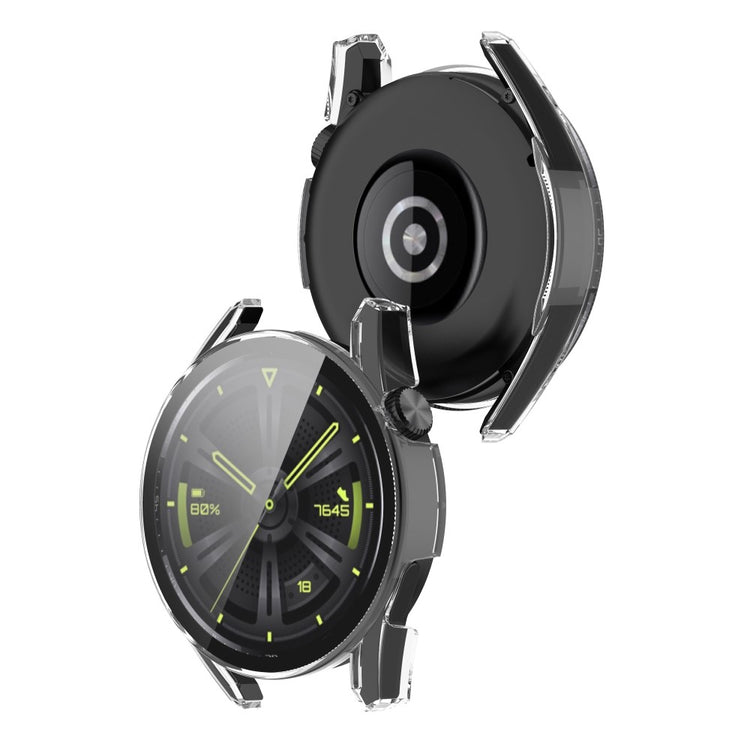 Fed Huawei Watch GT 3 (42mm) Cover med Skærmbeskytter i Plastik og Hærdet Glas - Gennemsigtig#serie_4