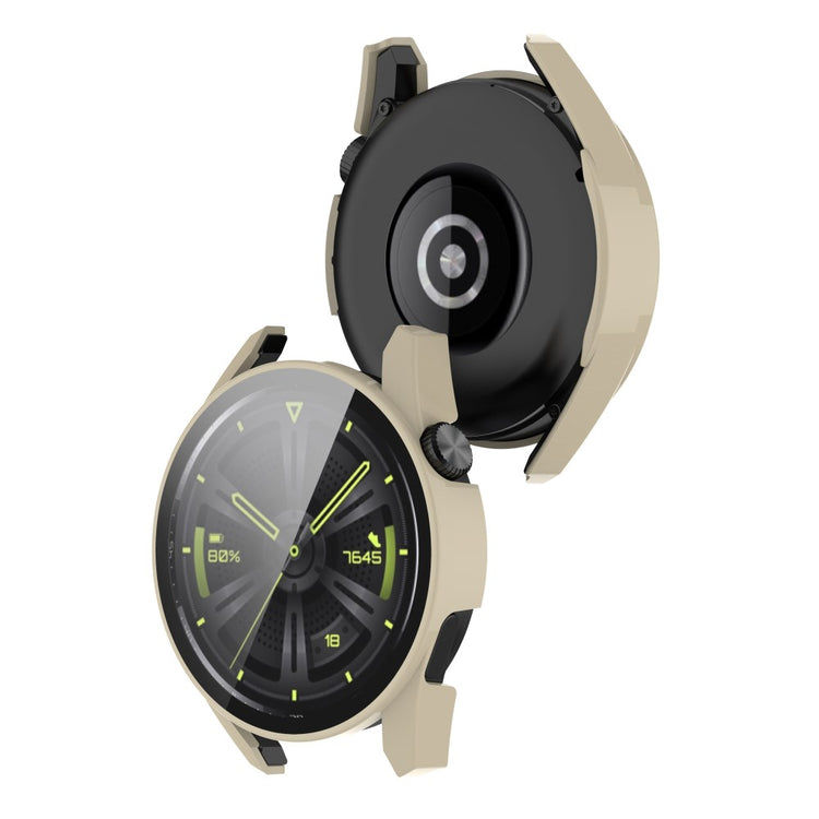 Fed Huawei Watch GT 3 (42mm) Cover med Skærmbeskytter i Plastik og Hærdet Glas - Gennemsigtig#serie_5