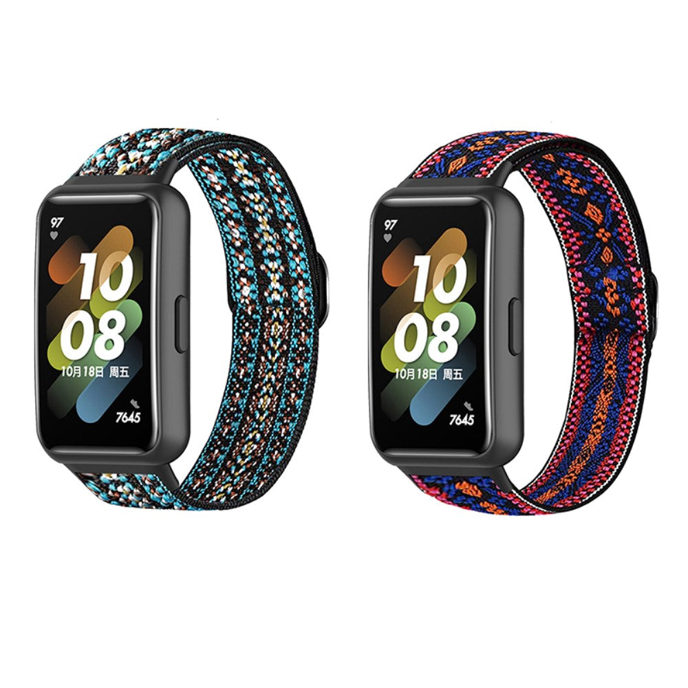 Nydelig Huawei Band 7 Ægte læder Urrem - Sort#serie_4
