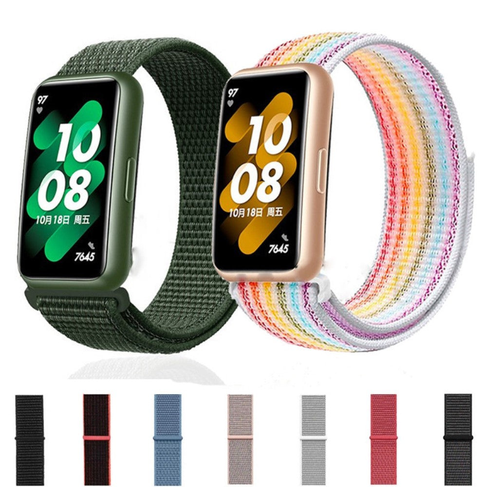 Vildt fint Huawei Band 7 Nylon Rem - Grøn#serie_12