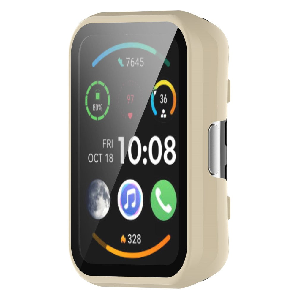 Super Fint Huawei Watch Fit 2 Cover med Skærmbeskytter i Plastik og Hærdet Glas - Beige#serie_5