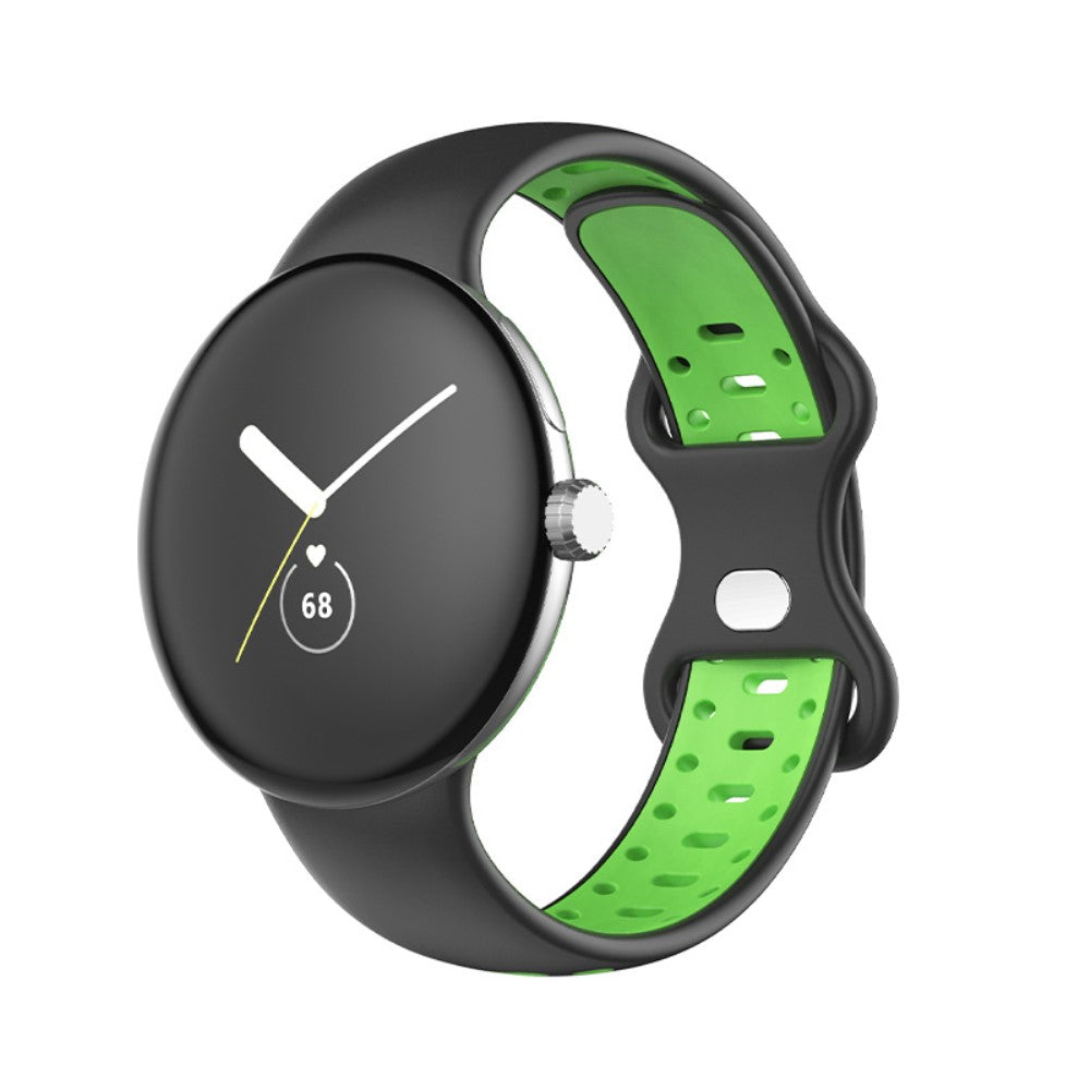 Helt vildt hårdfør Google Pixel Watch Silikone Rem - Størrelse: L - Grøn#serie_4
