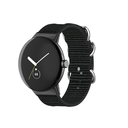 Vildt slidstærk Google Pixel Watch Nylon Rem - Sort#serie_2