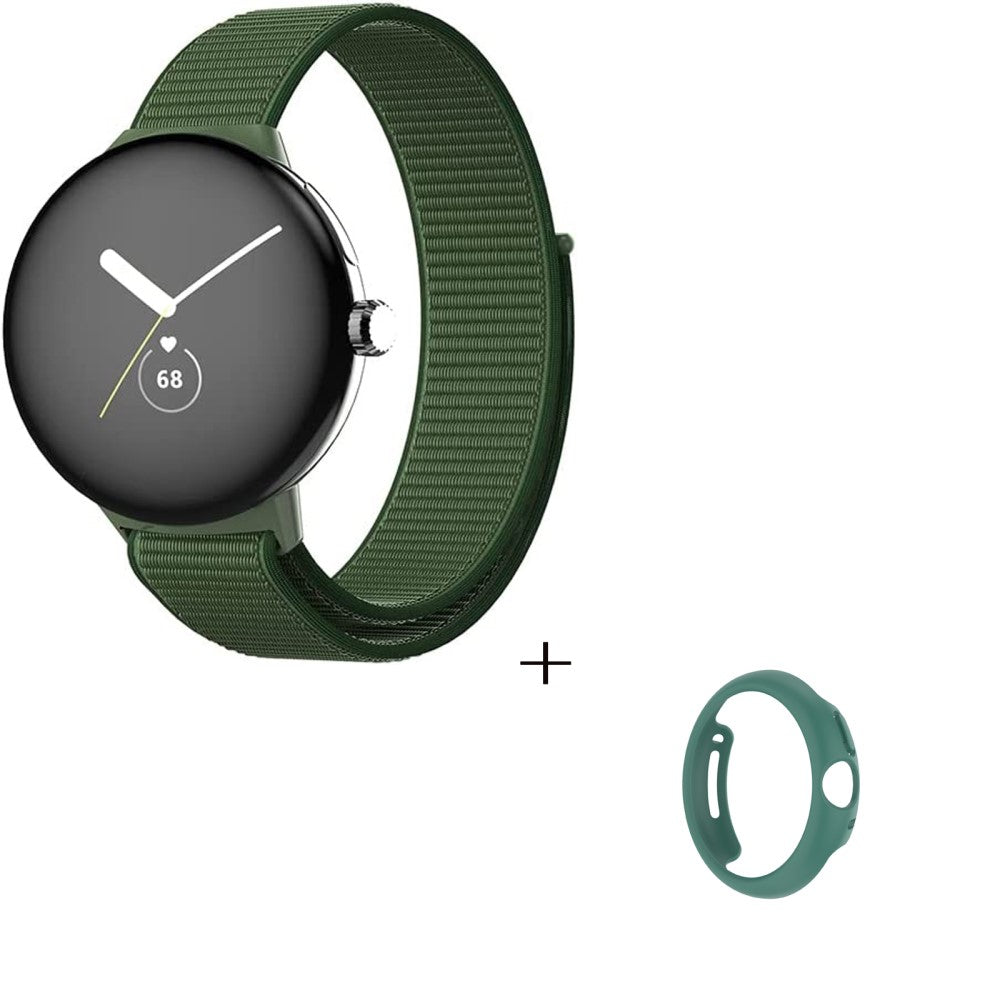 Vildt smuk Google Pixel Watch Plastik og Nylon Rem - Grøn#serie_6