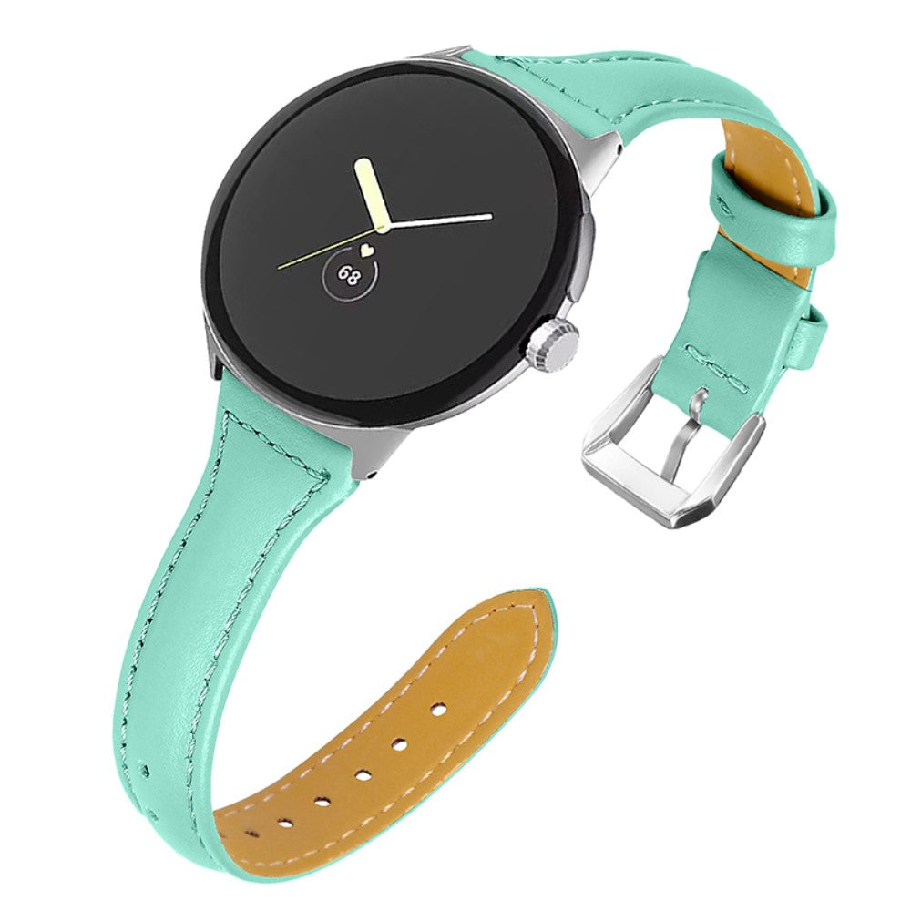Rigtigt kønt Google Pixel Watch Ægte læder Rem - Grøn#serie_10