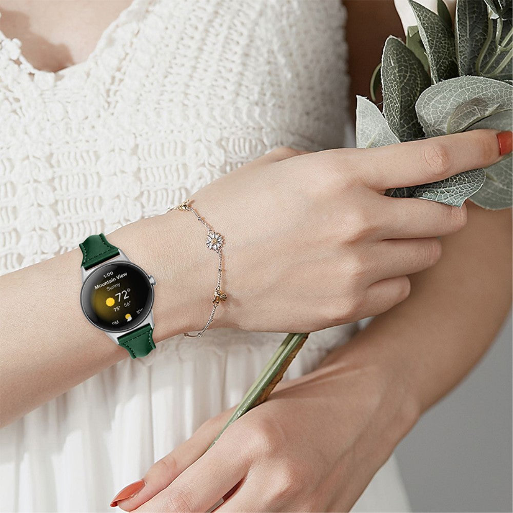 Rigtigt kønt Google Pixel Watch Ægte læder Rem - Grøn#serie_11