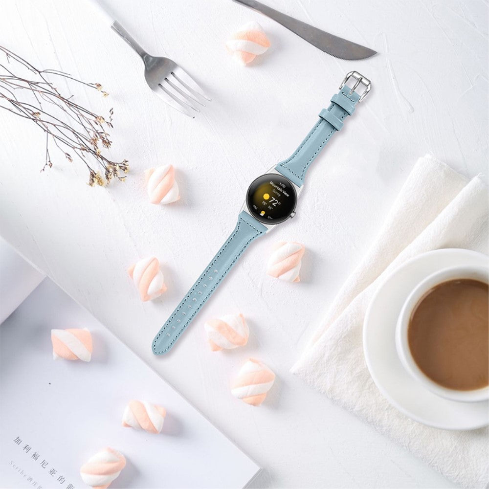 Rigtigt kønt Google Pixel Watch Ægte læder Rem - Blå#serie_12
