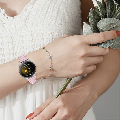 Rigtigt kønt Google Pixel Watch Ægte læder Rem - Pink#serie_3