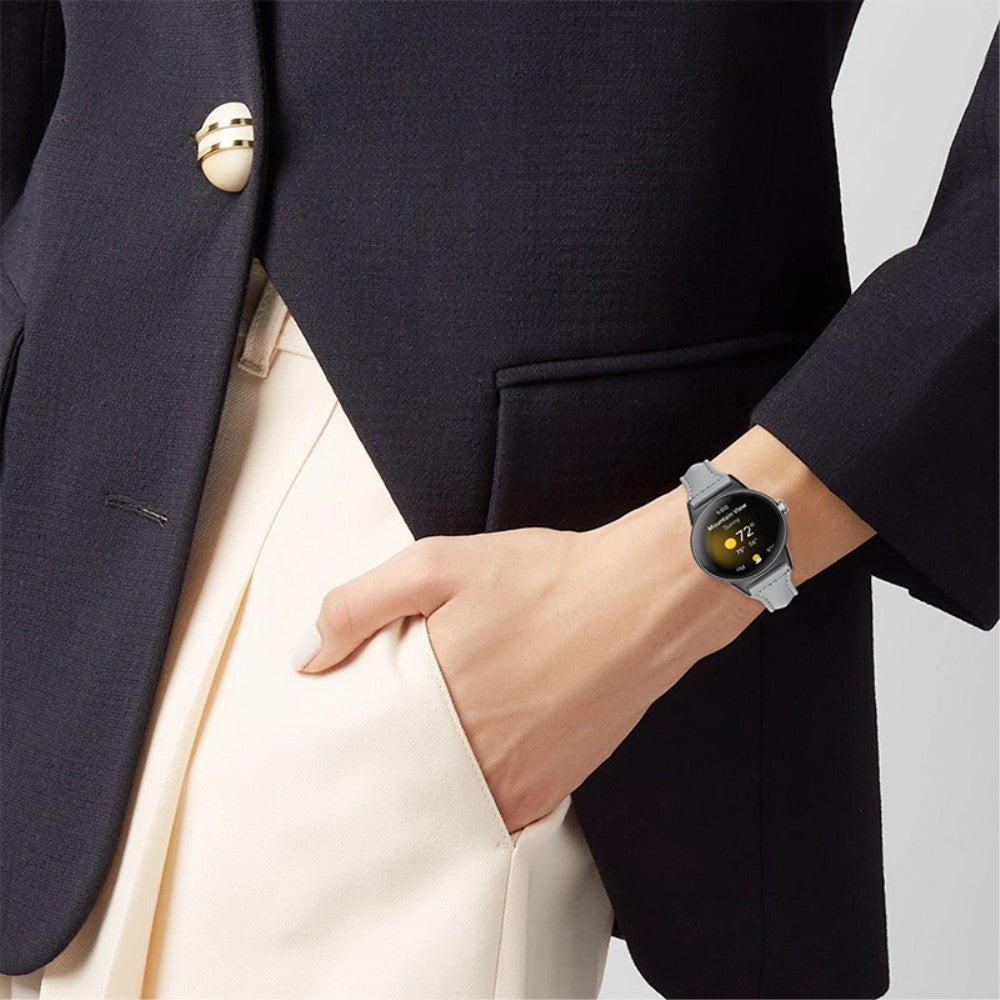 Meget fantastisk Google Pixel Watch Ægte læder Rem - Sølv#serie_4
