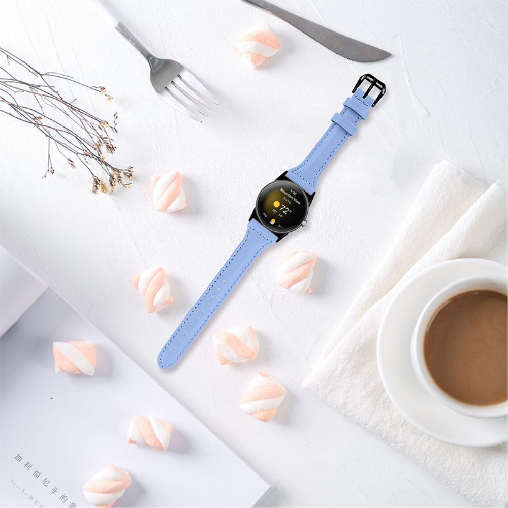 Meget fantastisk Google Pixel Watch Ægte læder Rem - Blå#serie_9