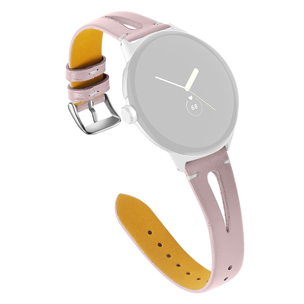 Fortrinligt Google Pixel Watch Ægte læder Rem - Pink#serie_1