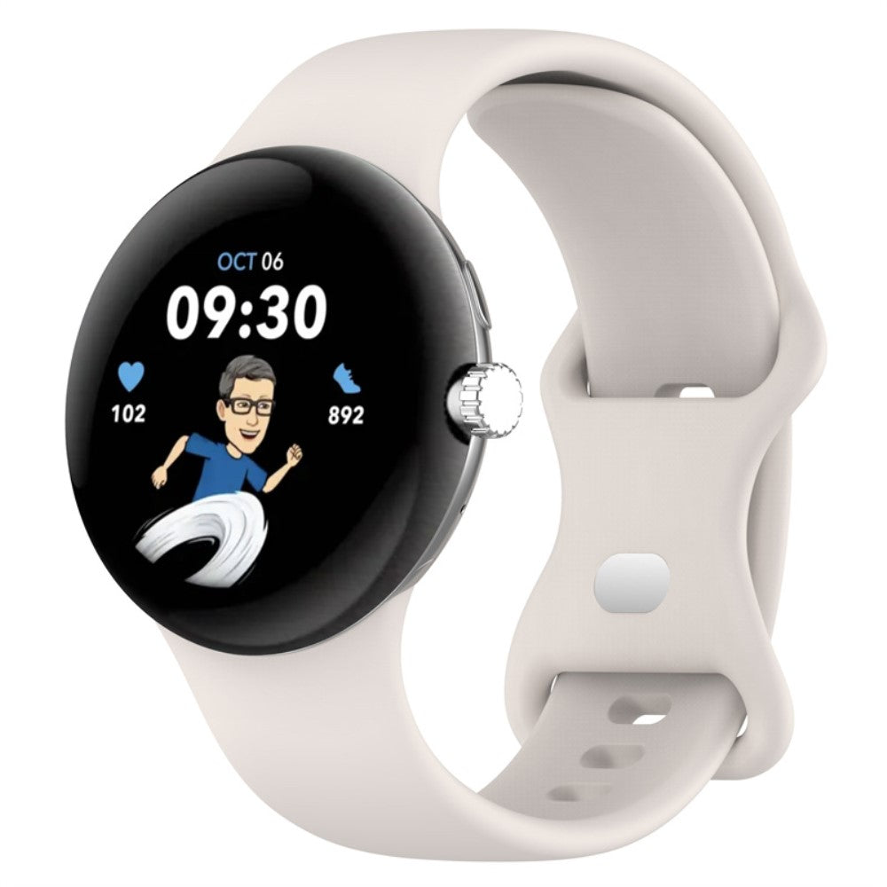 Vildt slidstærk Google Pixel Watch Silikone Rem - Hvid#serie_3