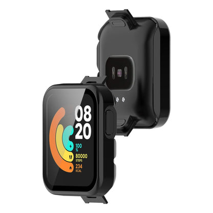 Super Fed Xiaomi Mi Watch Lite / Xiaomi Redmi Watch Cover med Skærmbeskytter i Plastik og Hærdet Glas - Sort#serie_1
