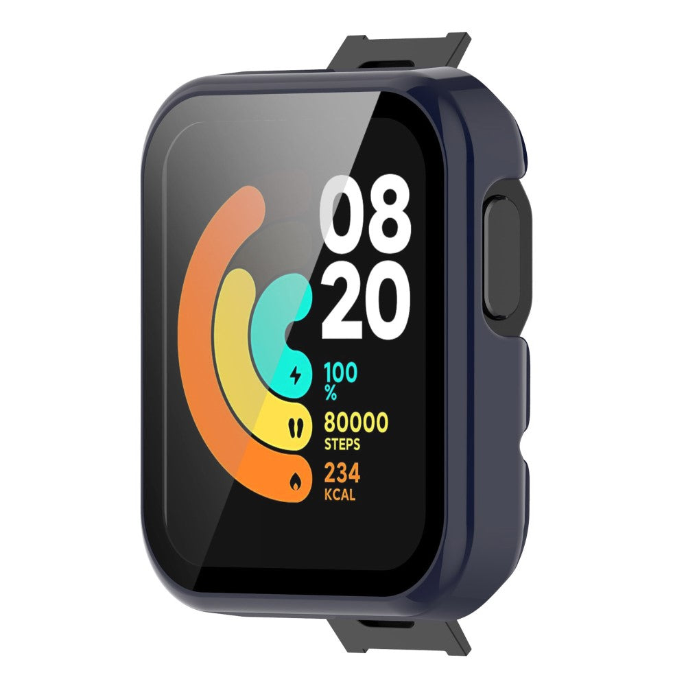 Super Fed Xiaomi Mi Watch Lite / Xiaomi Redmi Watch Cover med Skærmbeskytter i Plastik og Hærdet Glas - Blå#serie_6