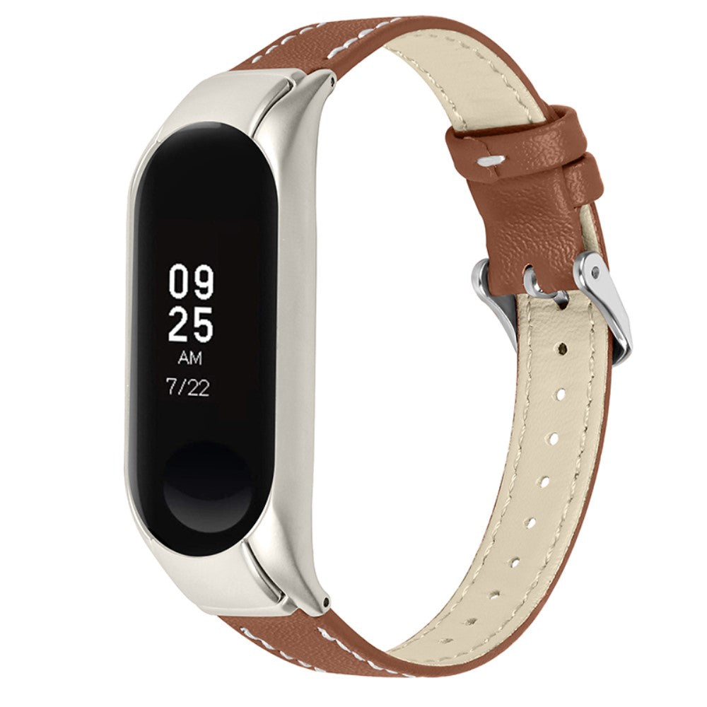 Fed Xiaomi Mi Band 7 Ægte læder Rem - Brun#serie_10