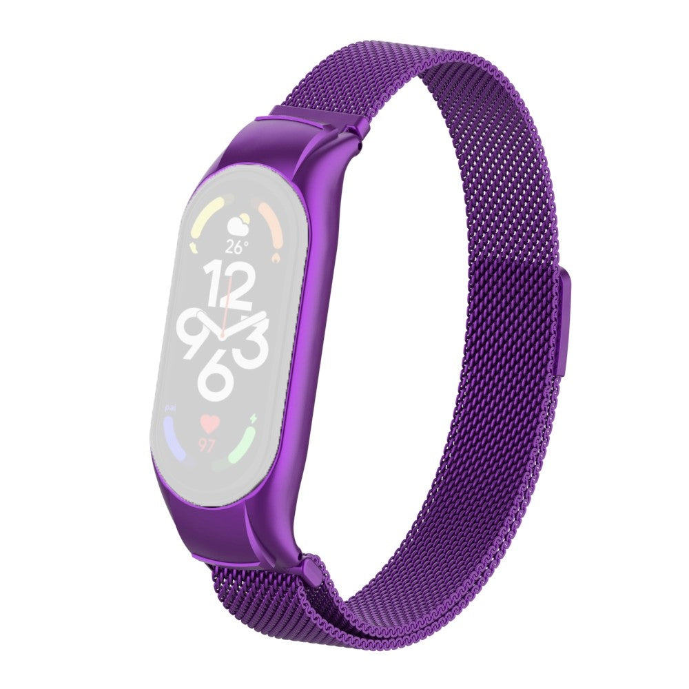 Mega holdbart Xiaomi Mi Band 7 Metal Rem - Lilla#serie_18