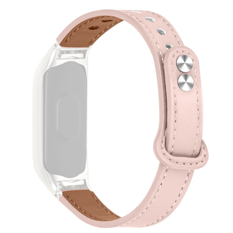  Xiaomi Mi Smart Band 4 / Xiaomi Mi Band 3 Ægte læder Urrem - Pink#serie_4