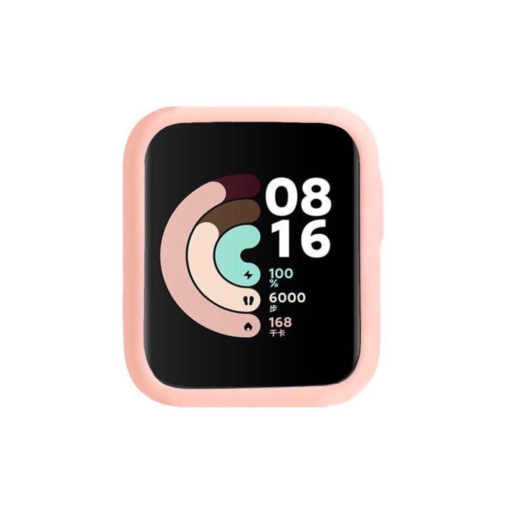 Rigtigt Godt Xiaomi Redmi Watch Cover med Skærmbeskytter i Silikone - Pink#serie_1