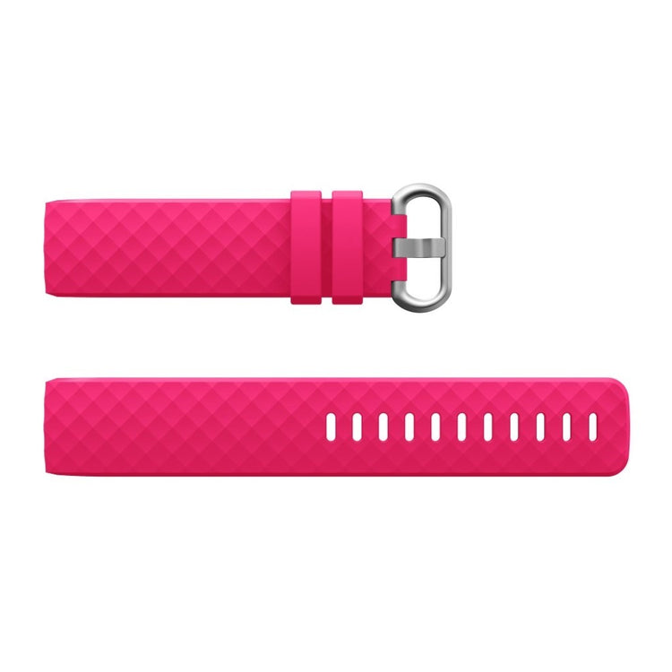 Mega sejt Fitbit Charge 4 / Fitbit Charge 3 Silikone Rem - Størrelse: L - Pink#serie_5