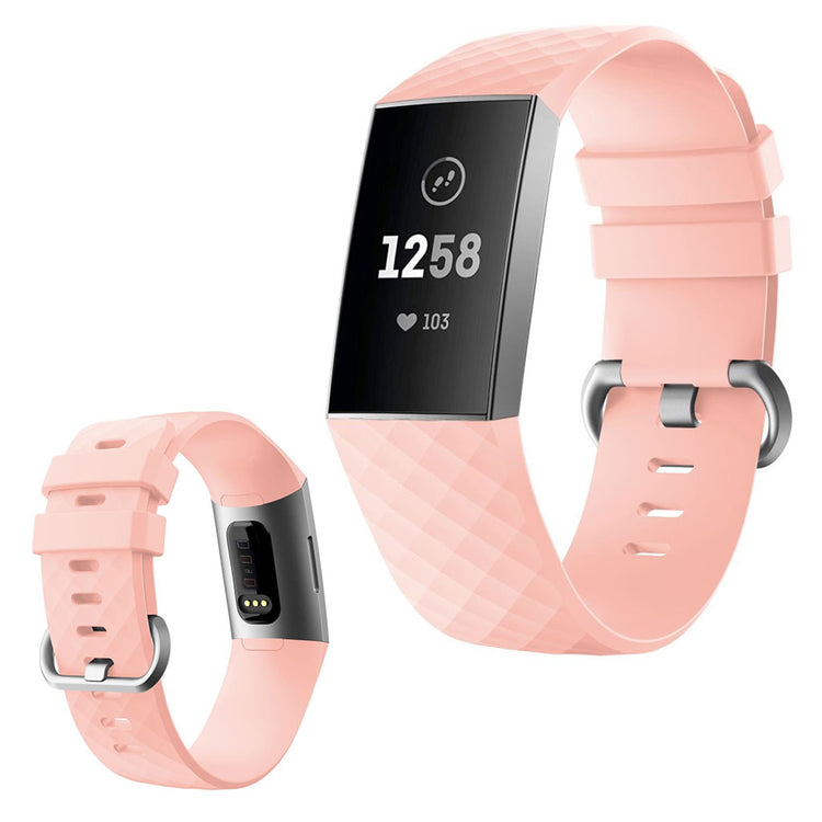 Mega sejt Fitbit Charge 4 / Fitbit Charge 3 Silikone Rem - Størrelse: L - Pink#serie_6