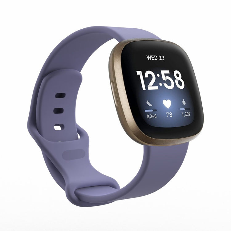 Helt vildt sejt Fitbit Versa 3 / Fitbit Sense Silikone Rem - Størrelse: L - Lilla#serie_17