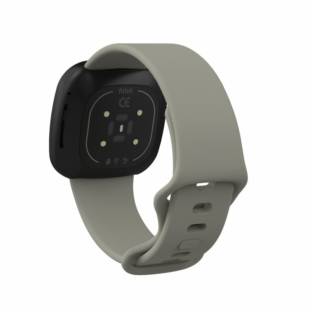 Helt vildt sejt Fitbit Versa 3 / Fitbit Sense Silikone Rem - Størrelse: L - Sølv#serie_2