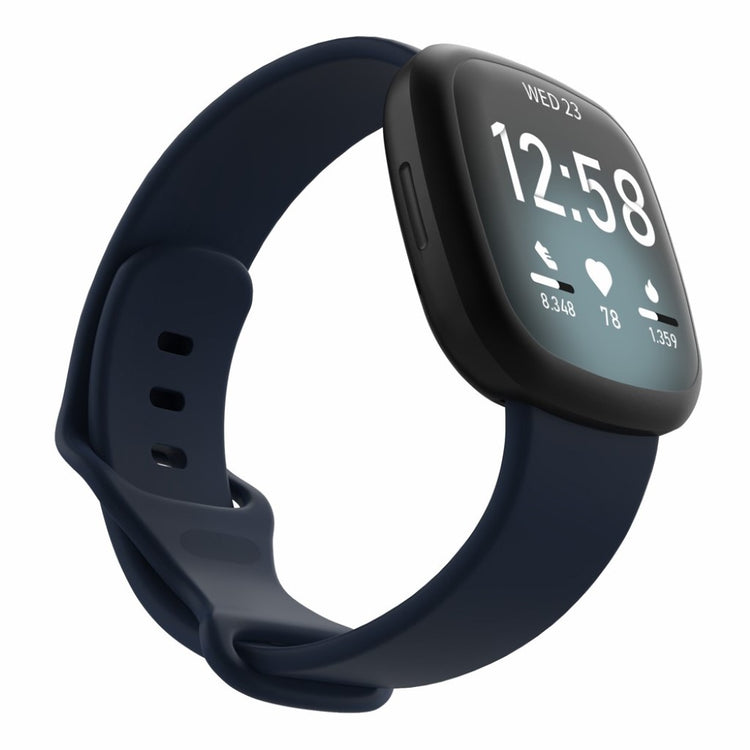 Helt vildt sejt Fitbit Versa 3 / Fitbit Sense Silikone Rem - Størrelse: L - Blå#serie_4