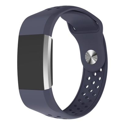 Meget elegant Fitbit Charge 2 Silikone Rem - Blå#serie_7