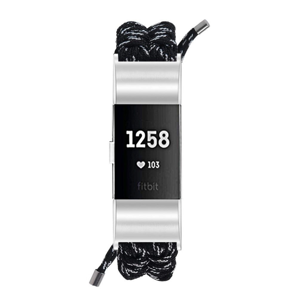 Meget elegant Fitbit Charge 2 Nylon Rem - Sort#serie_8