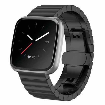 Stilfuld Fitbit Versa Metal Rem - Sort#serie_1