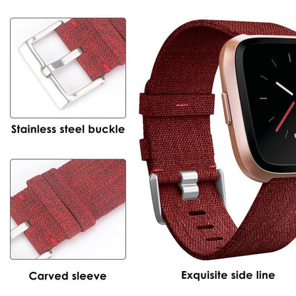 Sejt Fitbit Versa Nylon Rem - Rød#serie_3