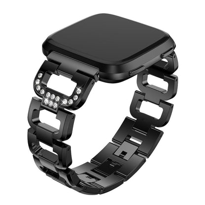 Fint Fitbit Versa Metal og Rhinsten Rem - Guld#serie_1