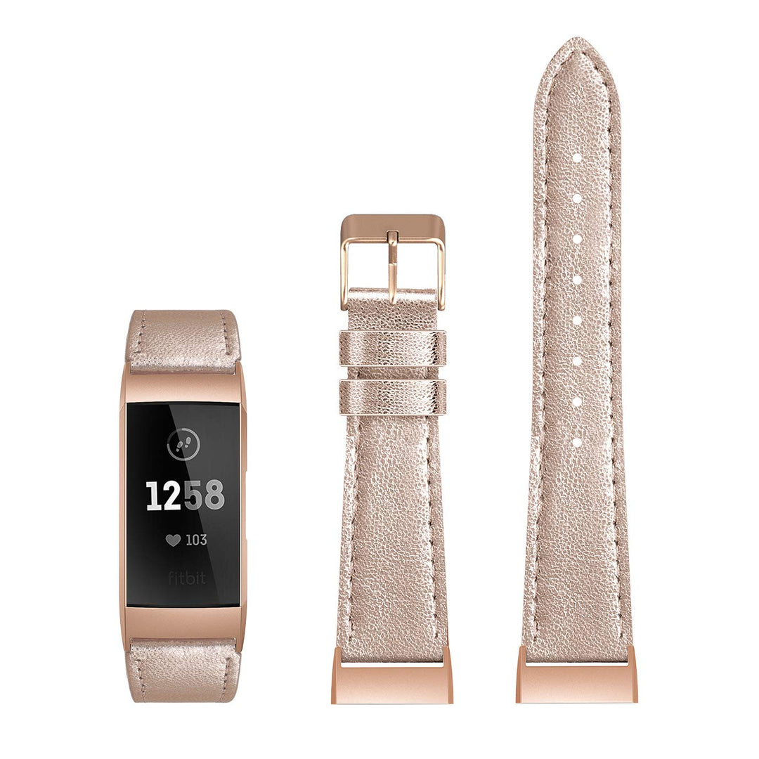 Meget godt Fitbit Charge 3 Ægte læder Rem - Pink#serie_8