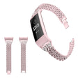 Sangle super élégante en métal et strass pour Fitbit Charge 3