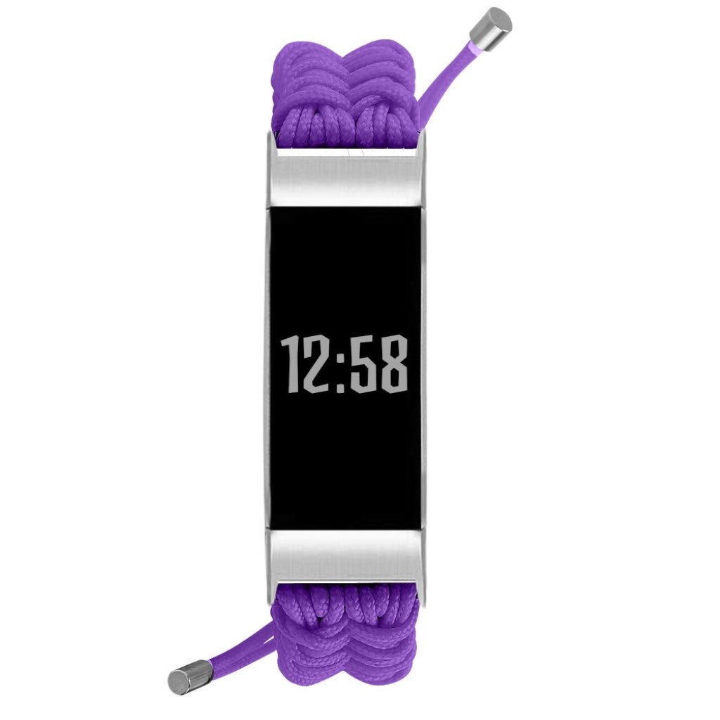 Meget skøn Fitbit Charge 3 / Fitbit Charge 4 Nylon Rem - Lilla#serie_3