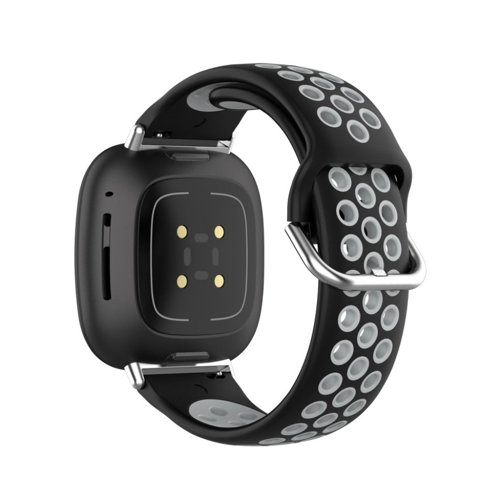 Super fint Fitbit Versa 3 / Fitbit Sense Silikone Rem - Sort#serie_1