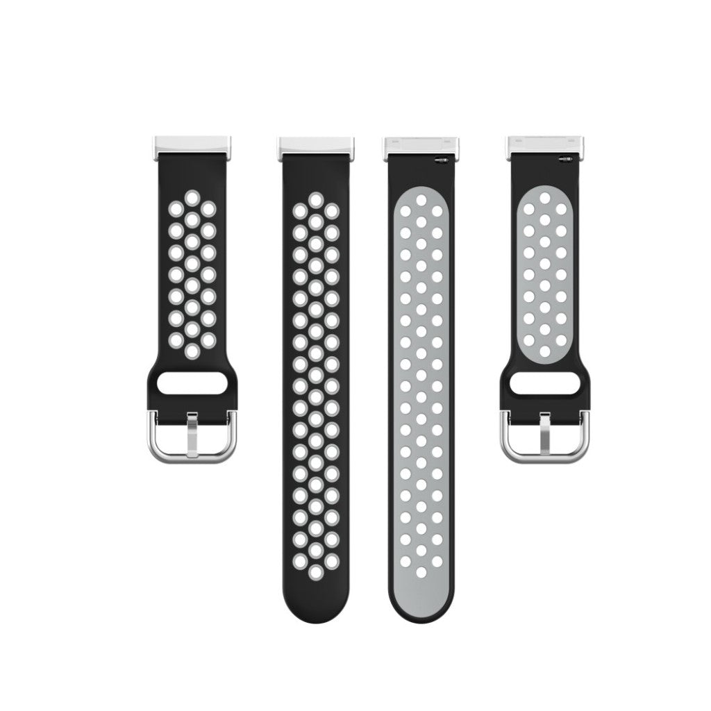 Super fint Fitbit Versa 3 / Fitbit Sense Silikone Rem - Sort#serie_1