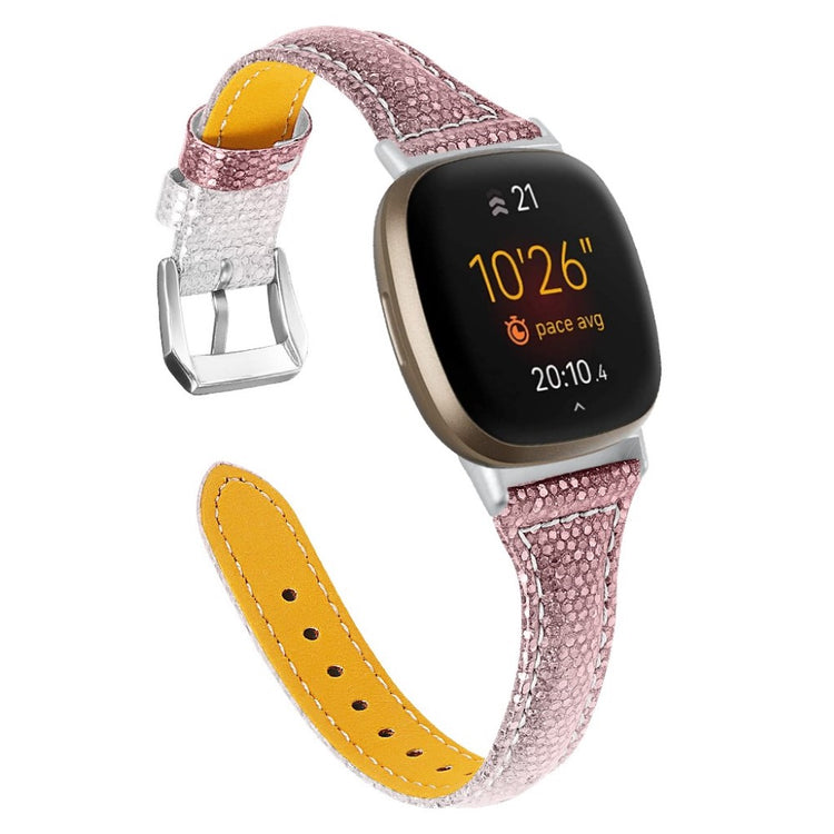 Mega smuk Fitbit Versa 3 / Fitbit Sense Ægte læder Rem - Pink#serie_2