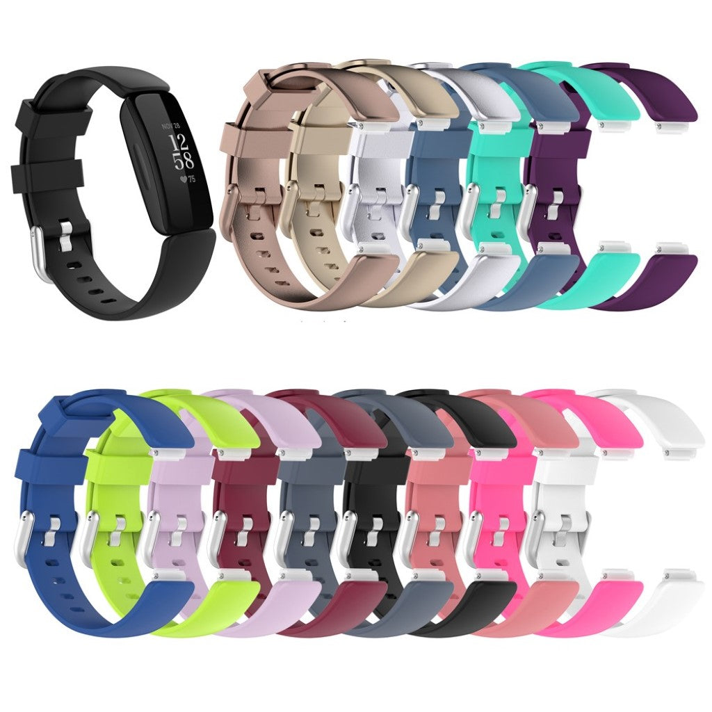 Glimrende Fitbit Inspire 2 Silikone Rem - Størrelse: S - Sort#serie_1