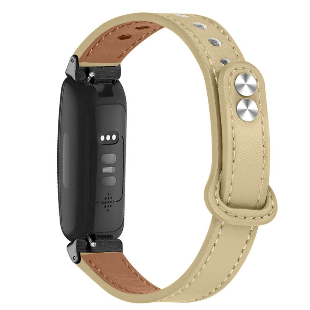 Fantastisk Fitbit Inspire 2 / Fitbit Ace 2 Ægte læder Rem - Beige#serie_5