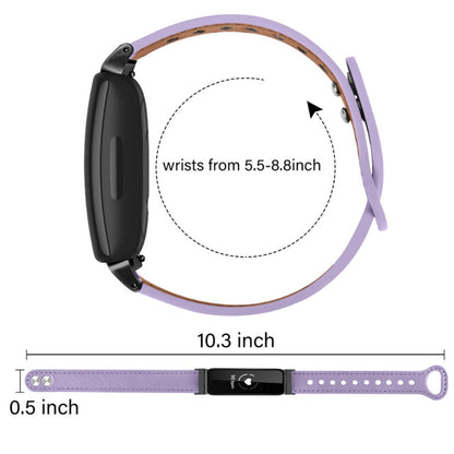 Fantastisk Fitbit Inspire 2 / Fitbit Ace 2 Ægte læder Urrem - Lilla#serie_6