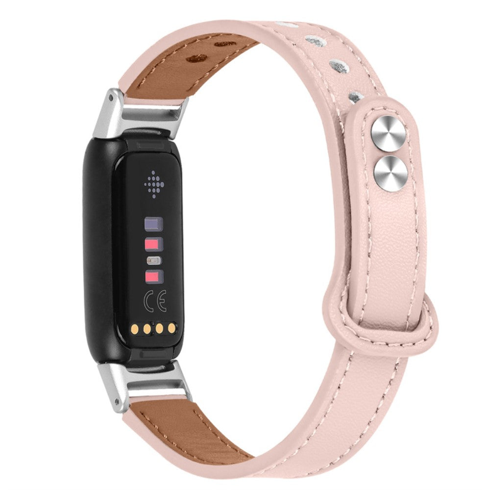 Stilfuld Fitbit Luxe Ægte læder Rem - Pink#serie_4