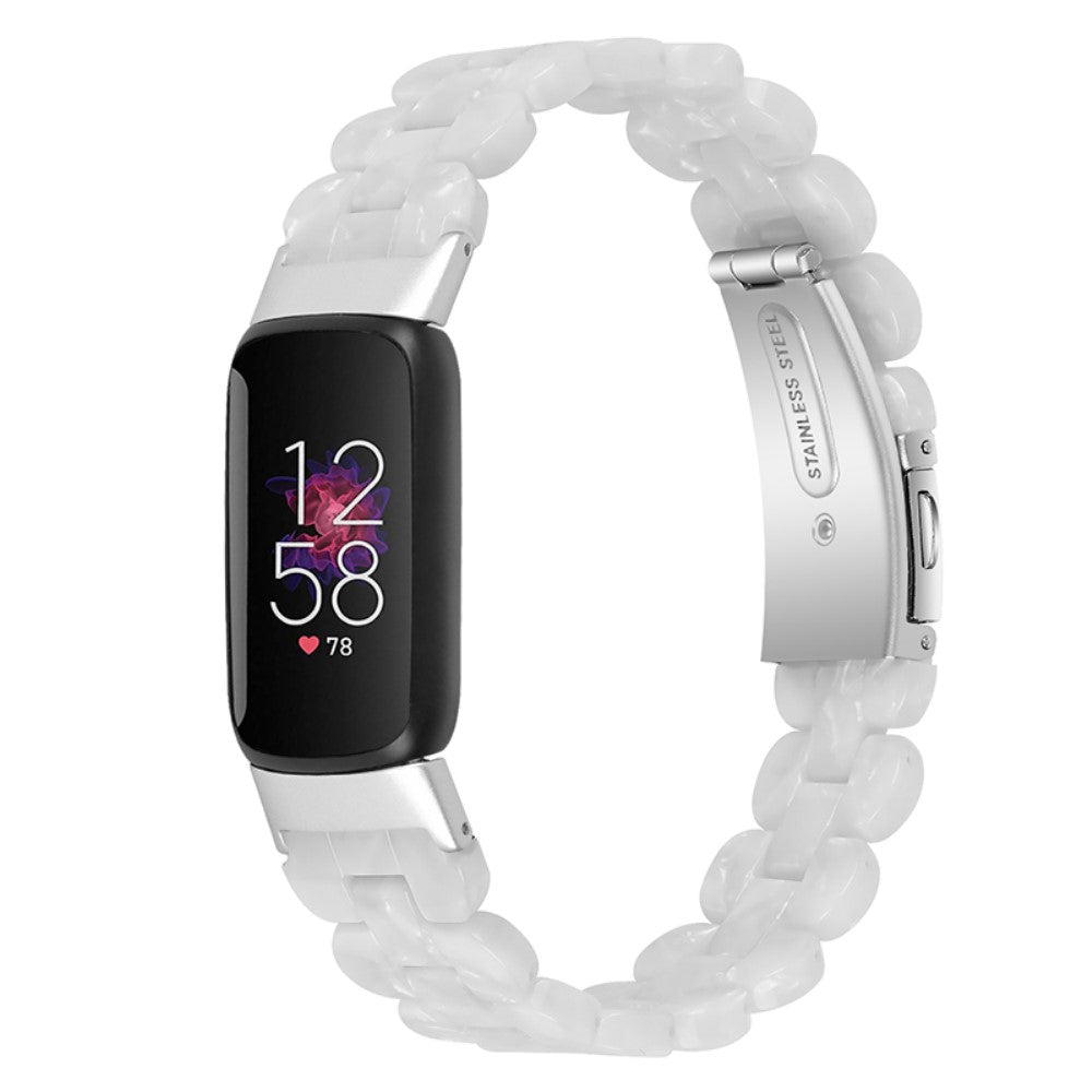 Meget elegant Fitbit Luxe Plastik Rem - Hvid#serie_12