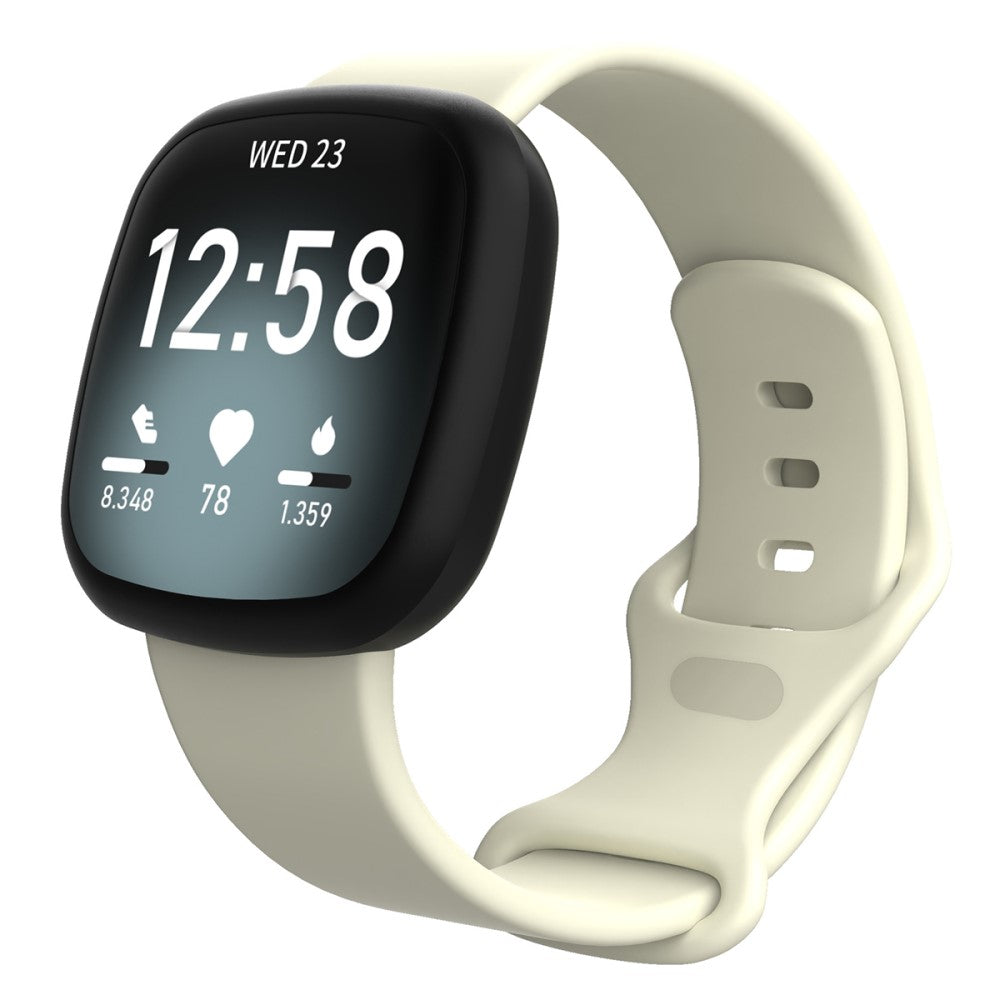 Rigtigt sejt Universal Fitbit Silikone Rem - Størrelse: S - Hvid#serie_16