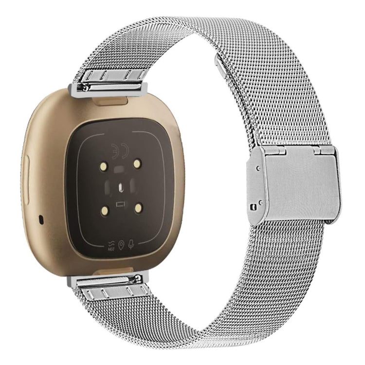 Vildt fed Fitbit Sense 2 / Fitbit Versa 4 Metal Rem - Sølv#serie_4