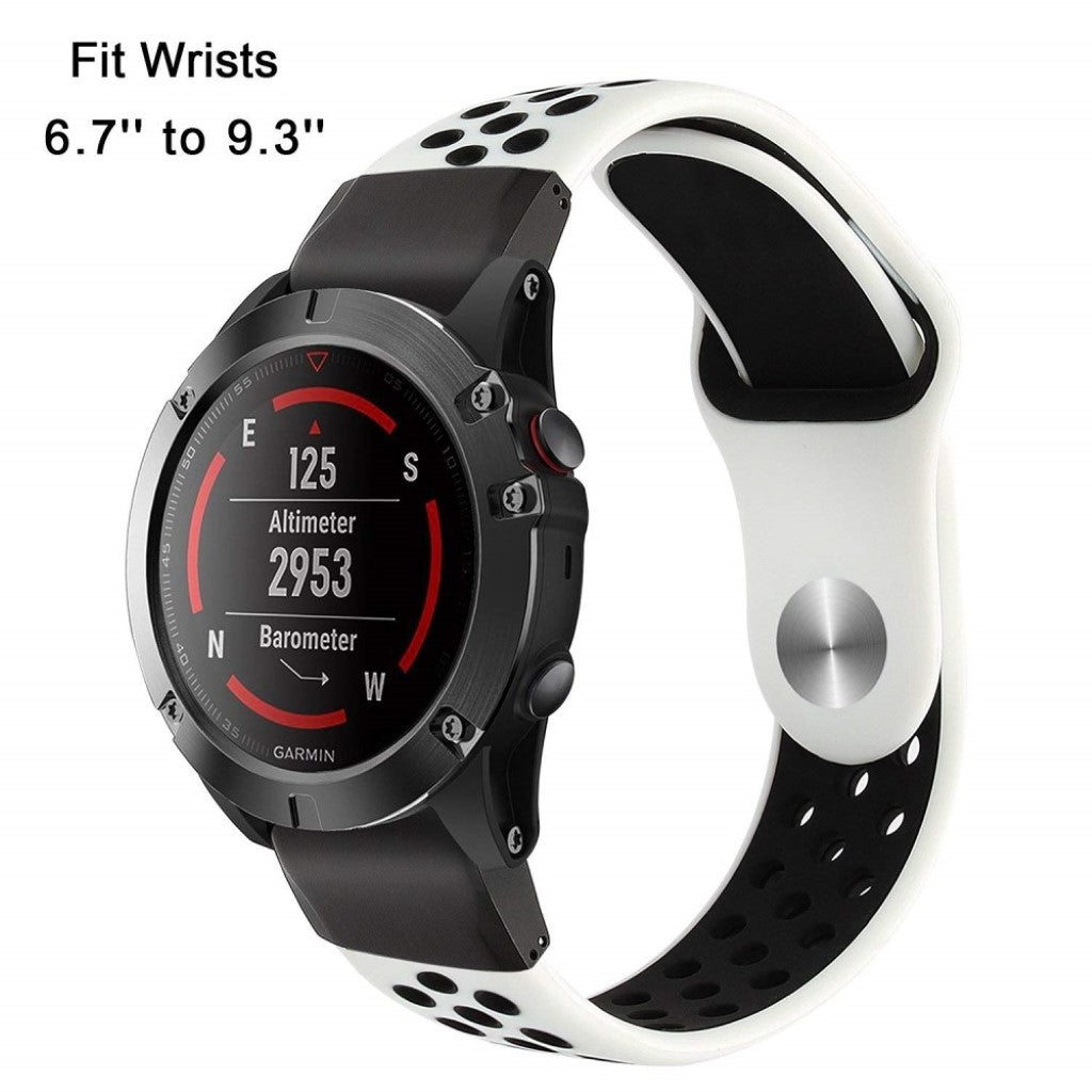 Rigtigt fint Universal Garmin Silikone Rem - Hvid#serie_2