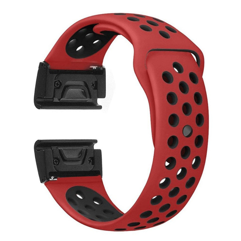 Rigtigt fint Universal Garmin Silikone Rem - Rød#serie_4